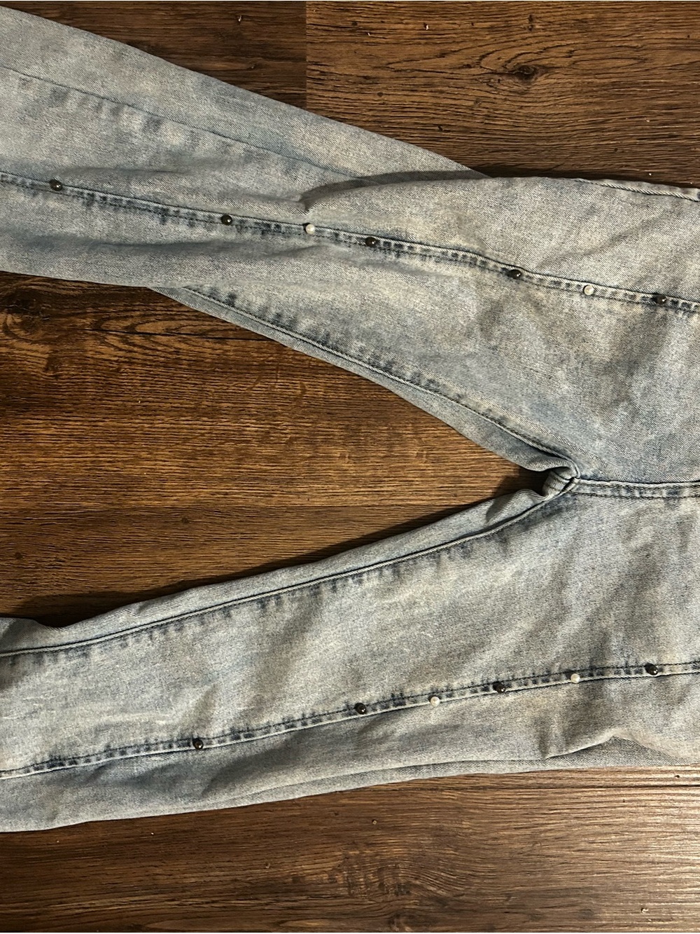 Light Wash Kids Snap-Front Jeans